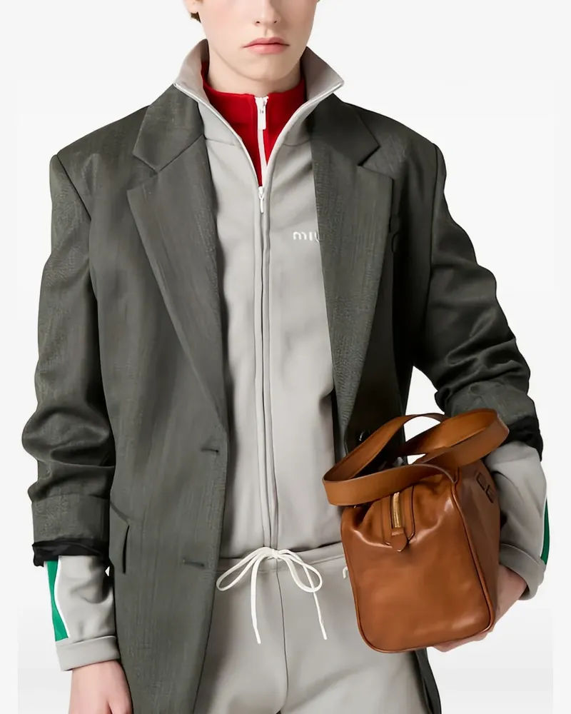 Miu Miu technical yarn zipper sweatshirt - Grau Grau