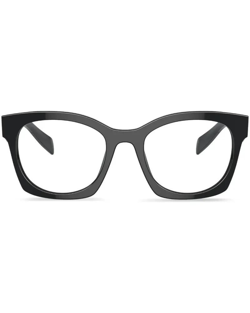 Prada Eckige Brille mit Logo-Gravur - Schwarz Schwarz