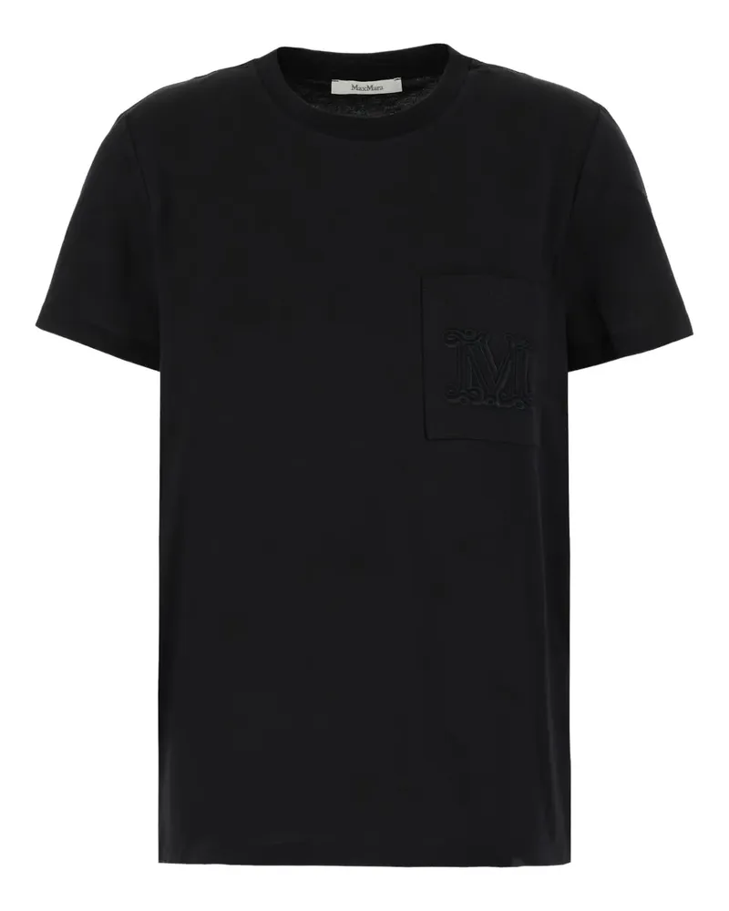 Max Mara T-Shirt mit Logo-Stickerei - Schwarz Schwarz