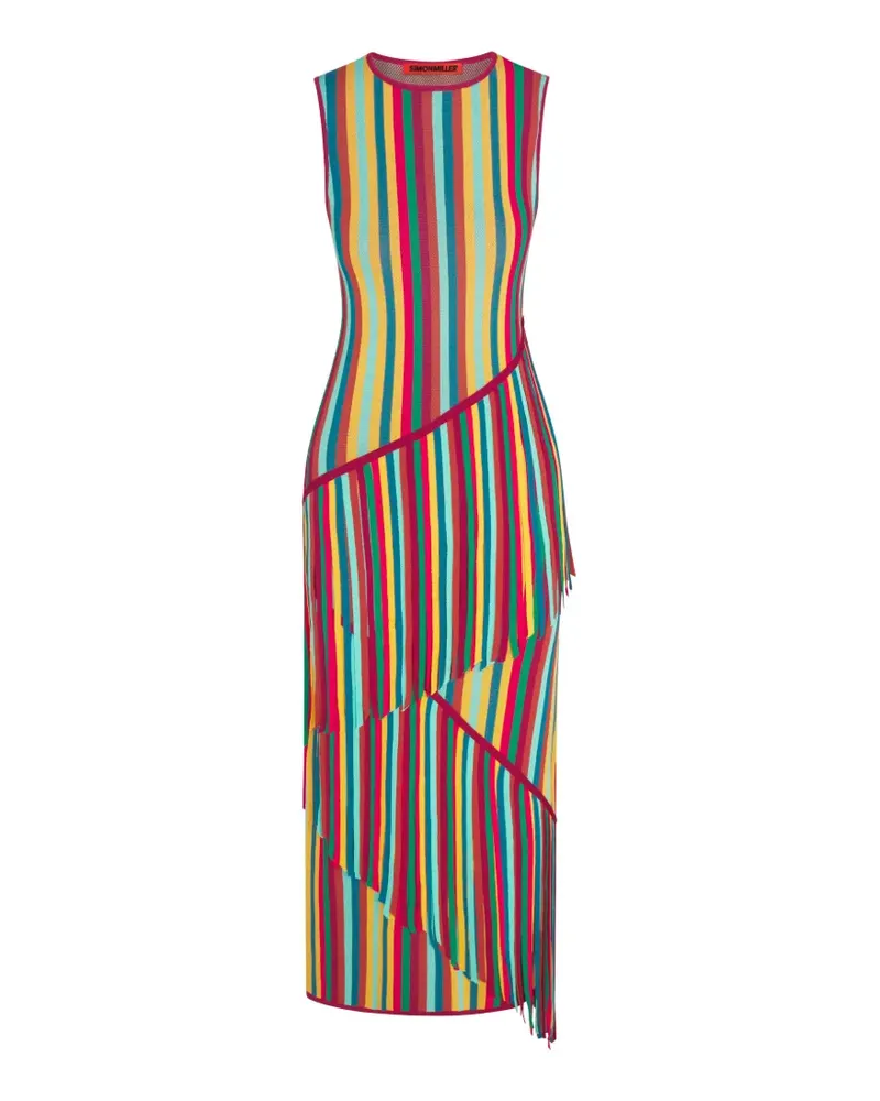 Simon Miller Gestricktes Maxikleid mit Fransen - Rot Rot