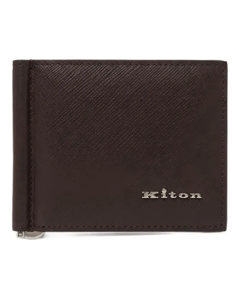 Kiton logo-plaque money-clip wallet - Braun Braun
