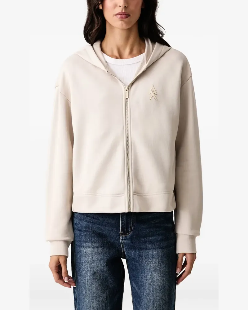 Armani Exchange logo zip-up hoodie - Nude Nude
