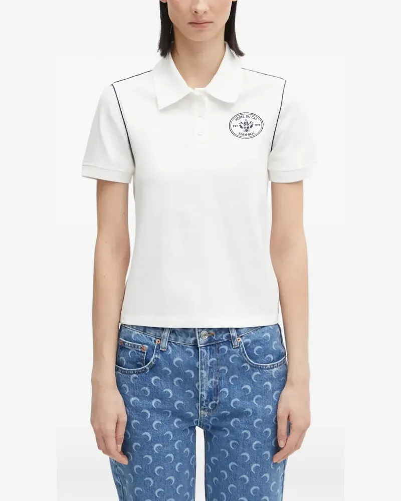 SPORTY & RICH Hotel Eden Roc logo polo top - Weiß Weiß