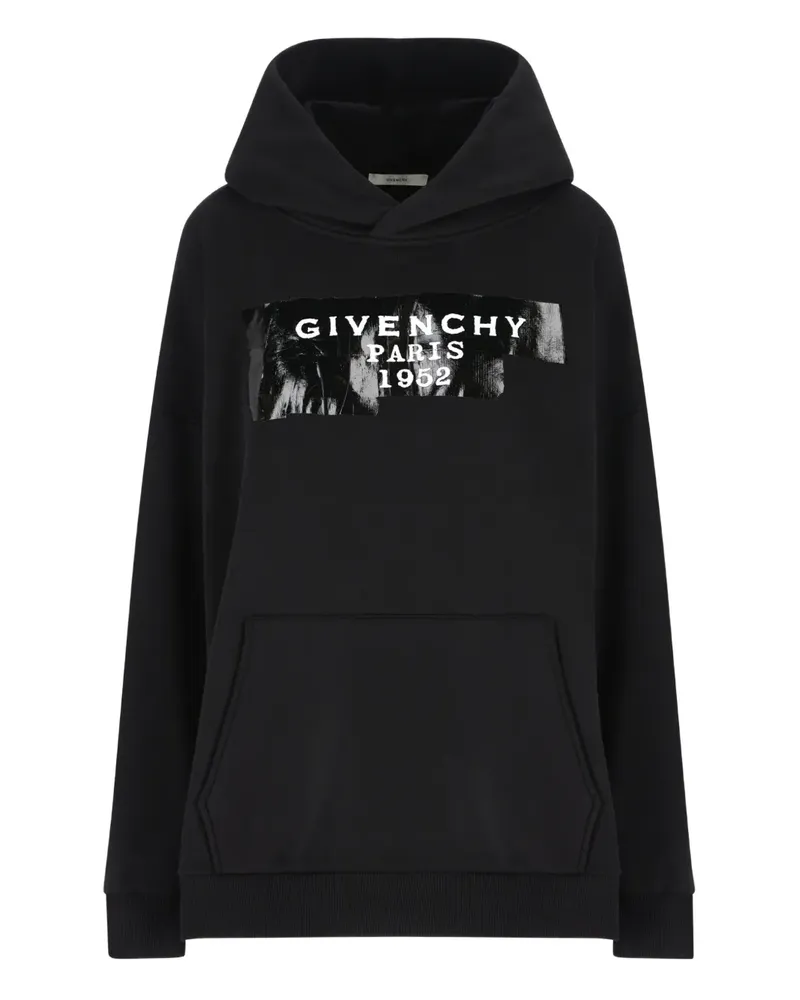 Givenchy logo-print cotton hoodie - Schwarz Schwarz