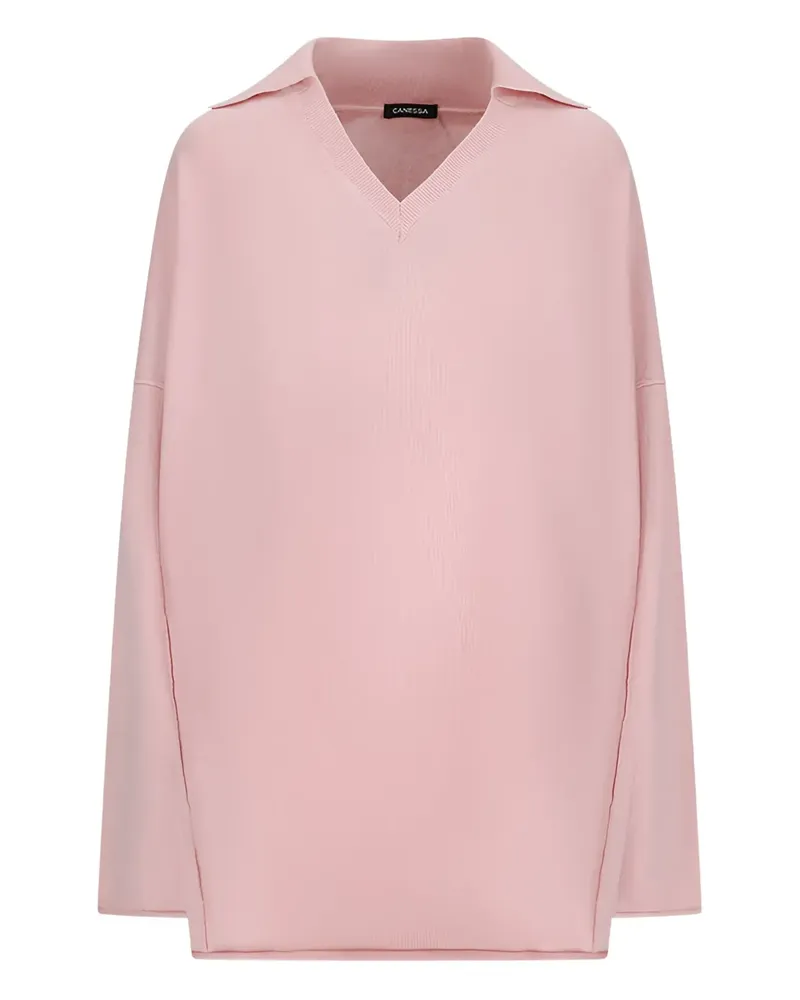 Canessa Poloshirt mit V-Ausschnitt - Rosa Rosa