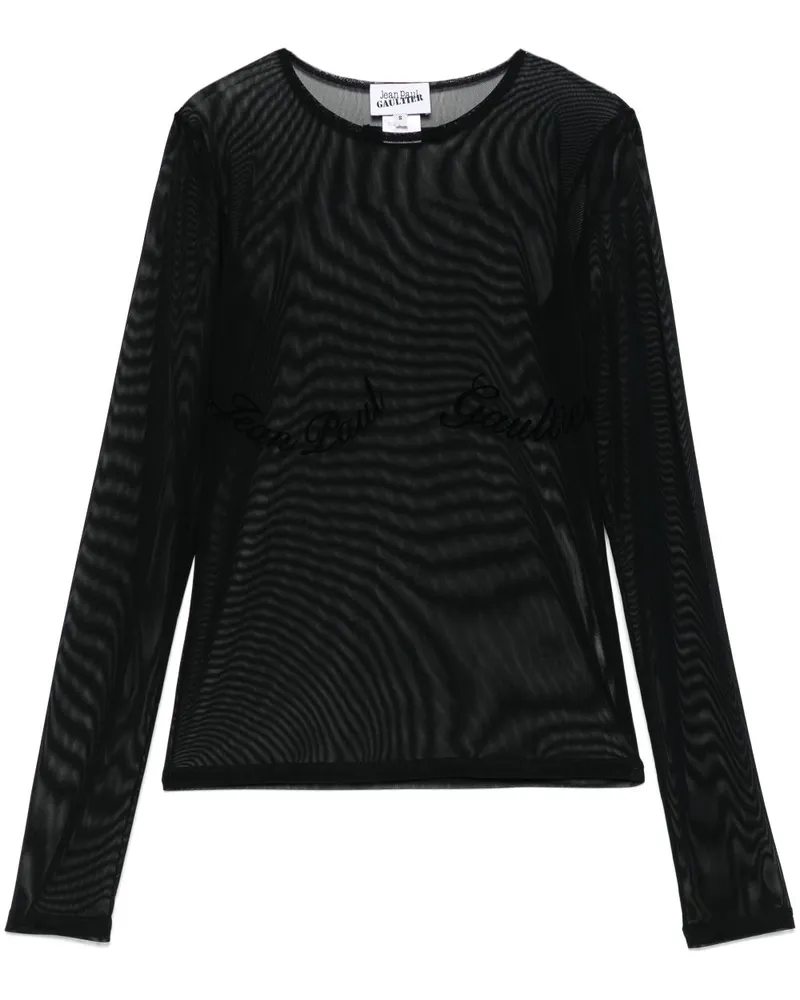 Jean Paul Gaultier T-Shirt mit geflocktem Logo - Schwarz Schwarz