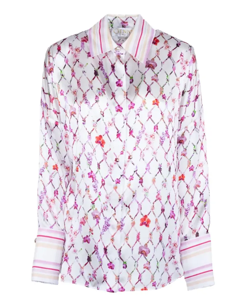 Genny floral-print silk shirt - Weiß Weiß
