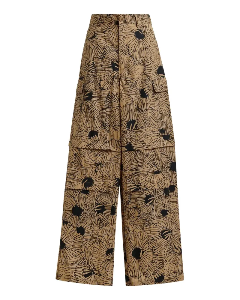 Essentiel Cargohose mit Blumen-Print - Nude Nude