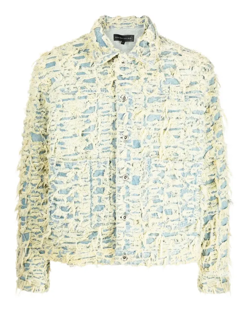 WHO DECIDES WAR Barren Jeansjacke im Distressed-Look - Blau Blau