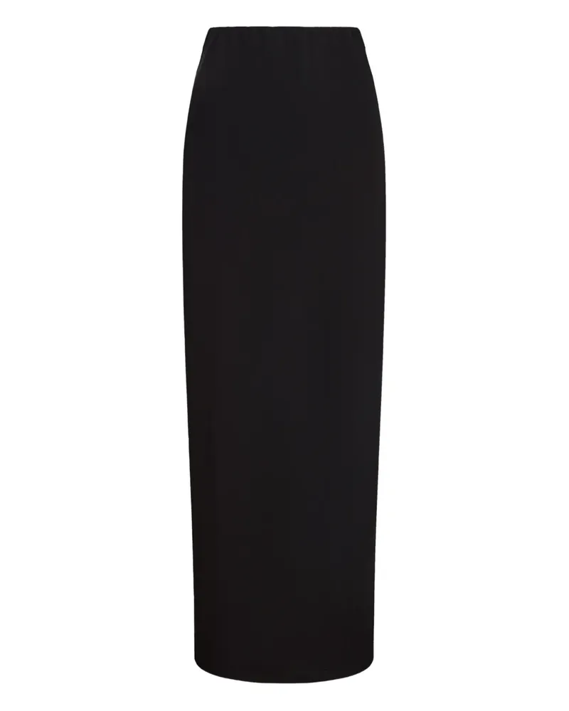 12 STOREEZ Maxirock mit Schlitzen - Schwarz Schwarz