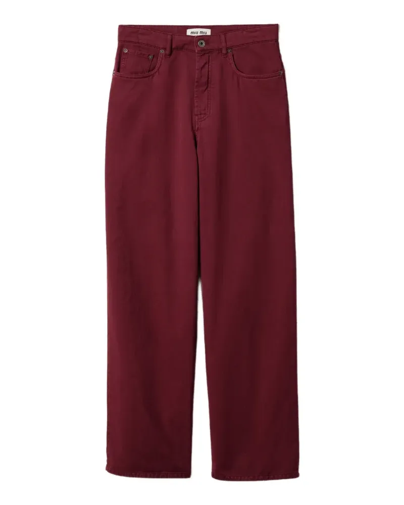 Miu Miu logo-embroidered jeans - Rot Rot