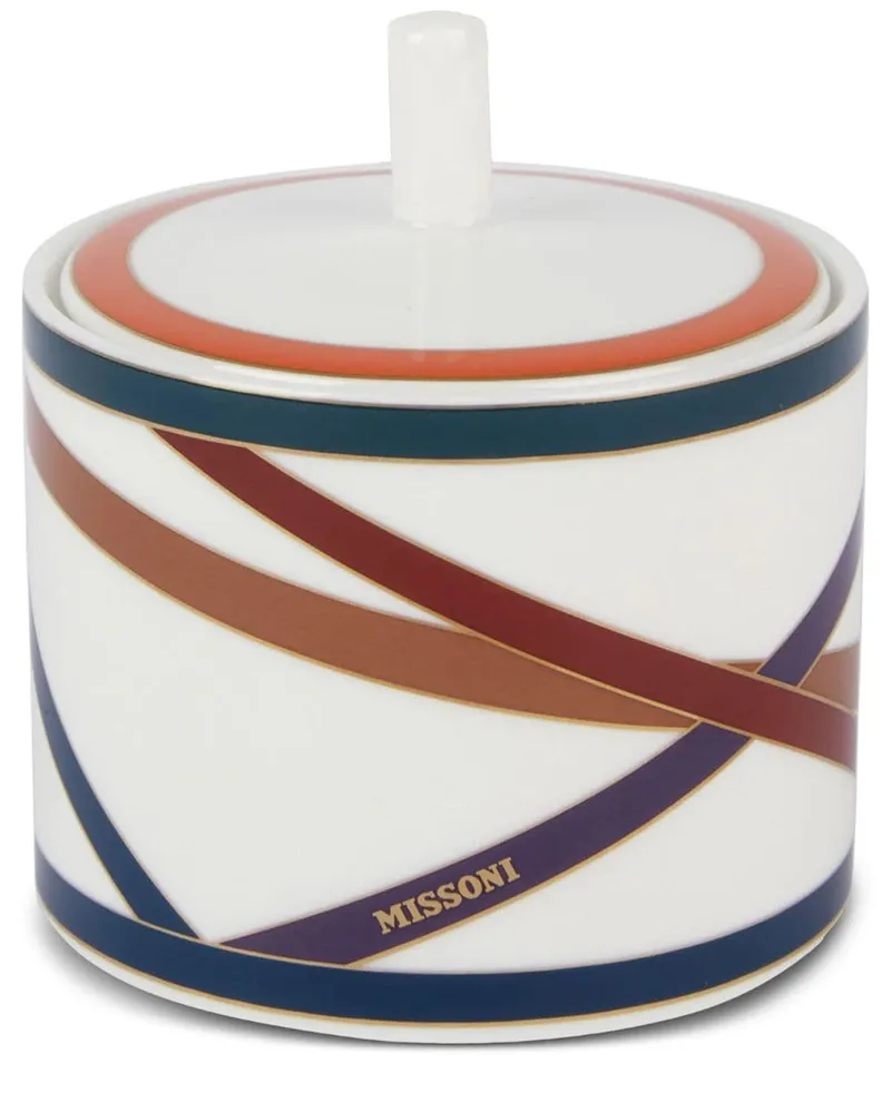 Missoni Home Nastri Zuckerdose mit Print - Weiß Weiß