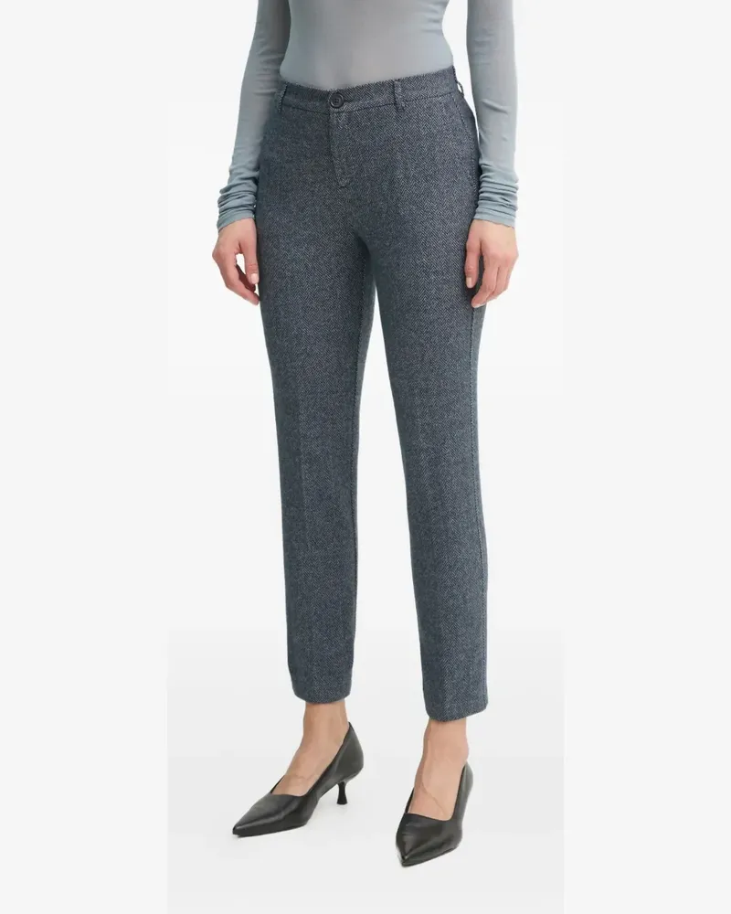Marc O'Polo Hose mit Fischgrätenmuster - Blau Blau