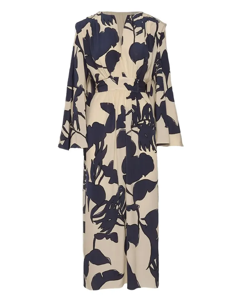 Johanna Ortiz Midikleid mit Blumen-Print - Nude Nude