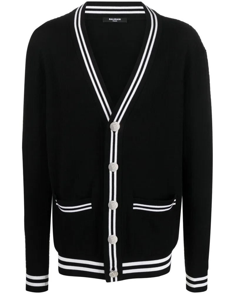 Balmain Cardigan mit V-Ausschnitt - Schwarz Schwarz