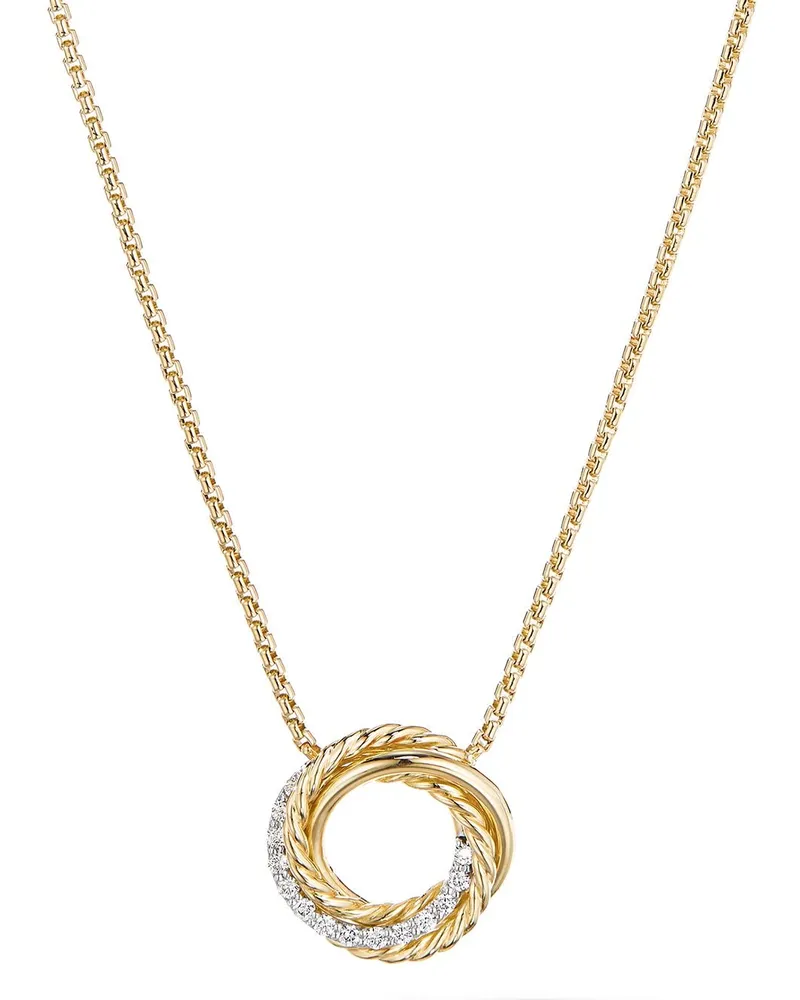 David Yurman 18kt Crossover Gelbgoldhalskette mit Diamanten Gold