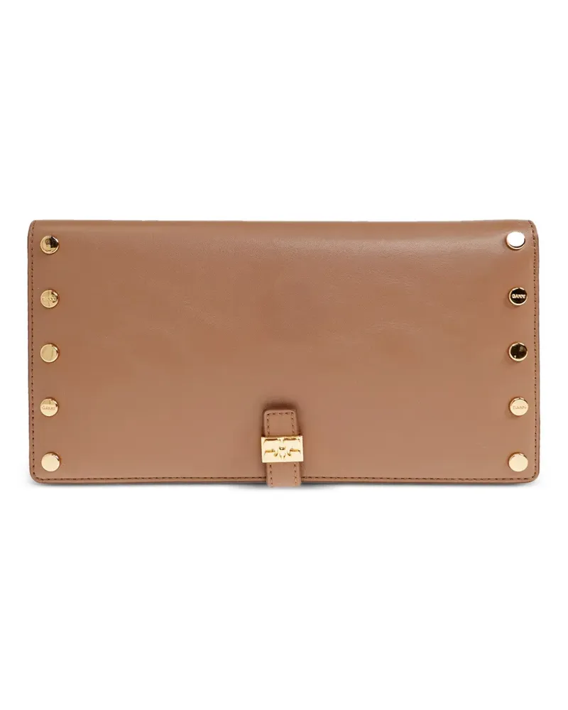 Ganni studs-embellishment flap wallet - Nude Nude