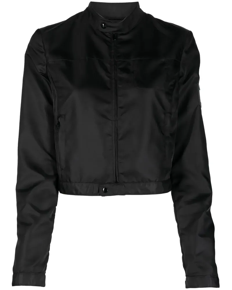 Maison Margiela Cropped-Jacke mit Logo-Patch - Schwarz Schwarz