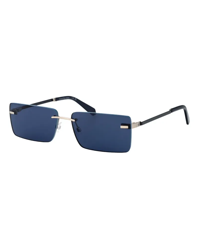 Calvin Klein Sonnenbrille mit eckigem Gestell - Blau Blau