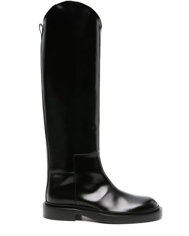 Jil Sander Asymmetrische Stiefel Schwarz