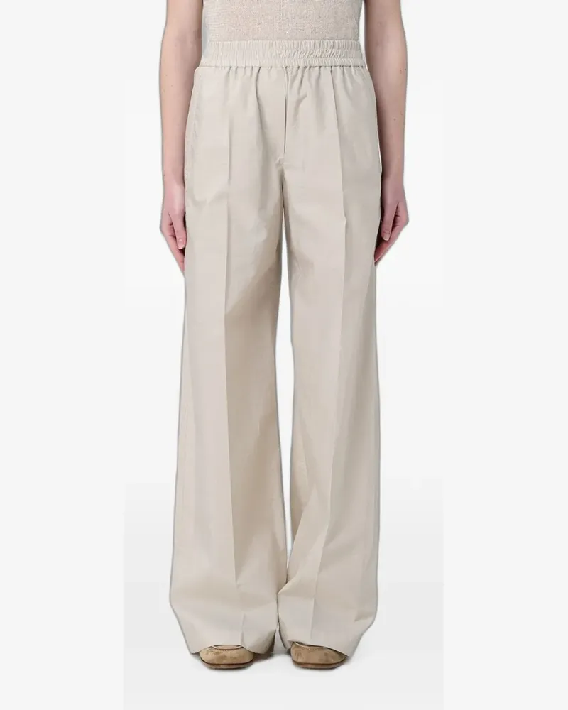 Brunello Cucinelli wide-leg poplin trousers - Nude Nude