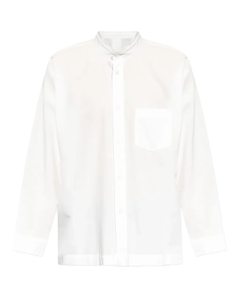 Issey Miyake Hemd mit Mandarinkragen - Weiß Weiß
