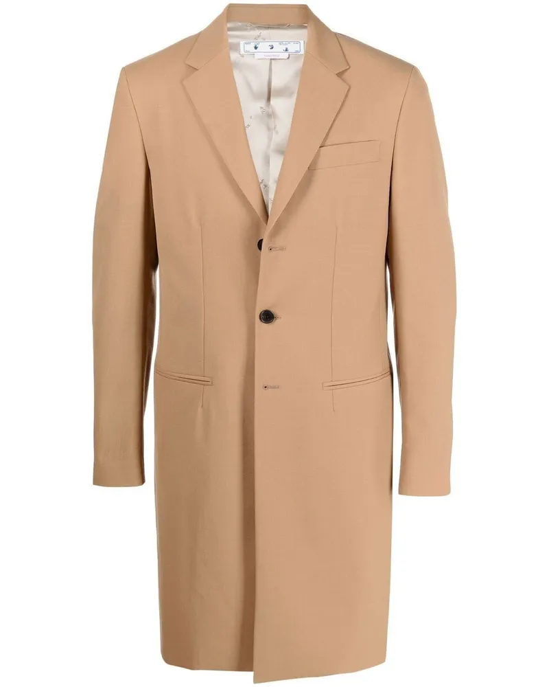 OFF-WHITE Ponte Einreihiger Ponte-Mantel in Slim-Fit-Form - Nude Nude