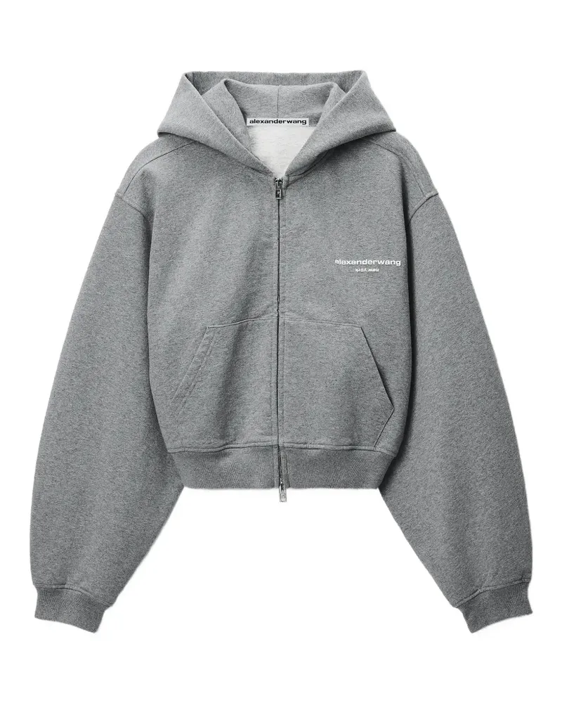 Alexander Wang logo-print zip-up hoodie - Grau Grau