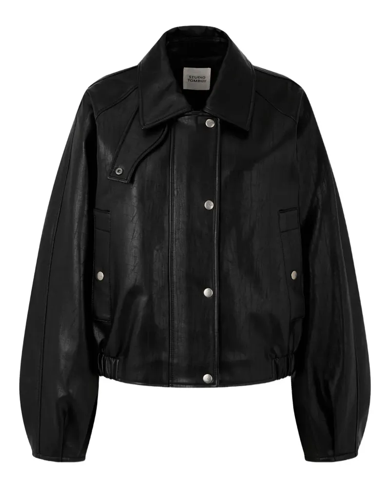 STUDIO TOMBOY Jacke mit breitem Kragen - Schwarz Schwarz