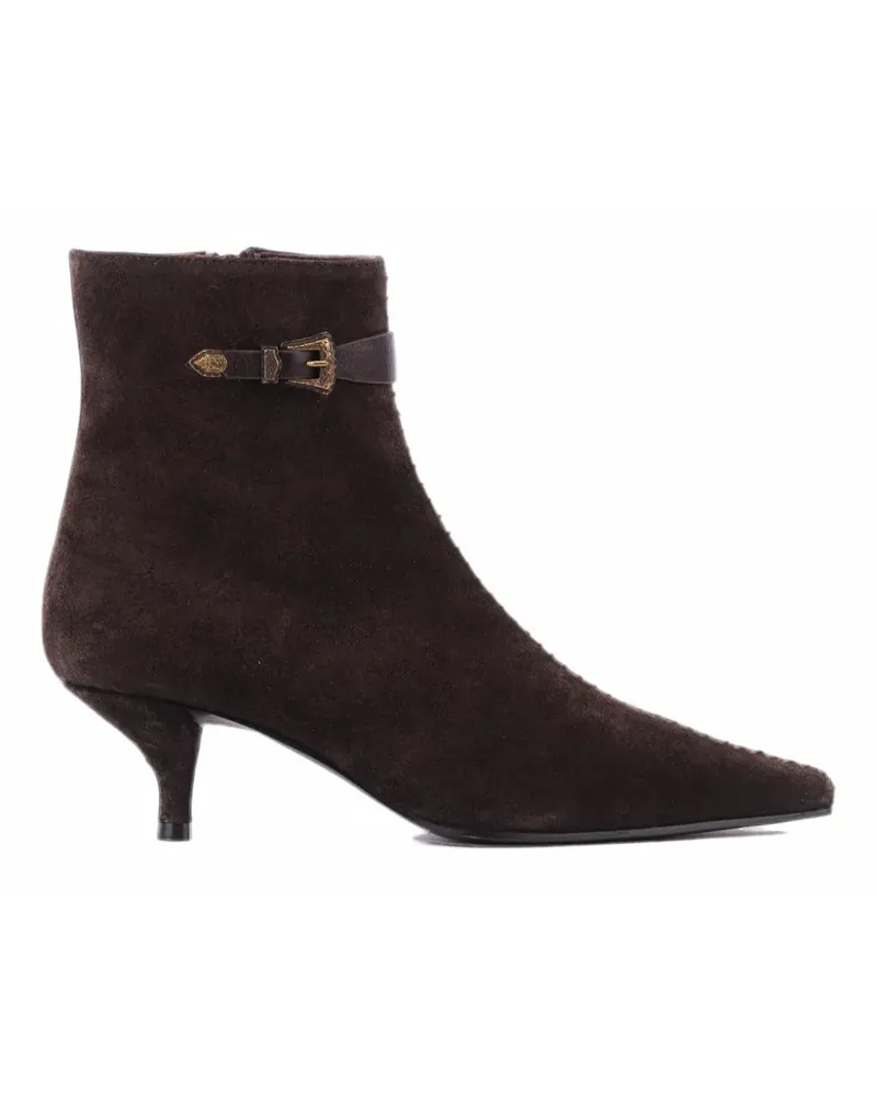 FESTA Milano Ela Stiefel mit Schnallendetail und Überwendlingsstich - Braun Braun