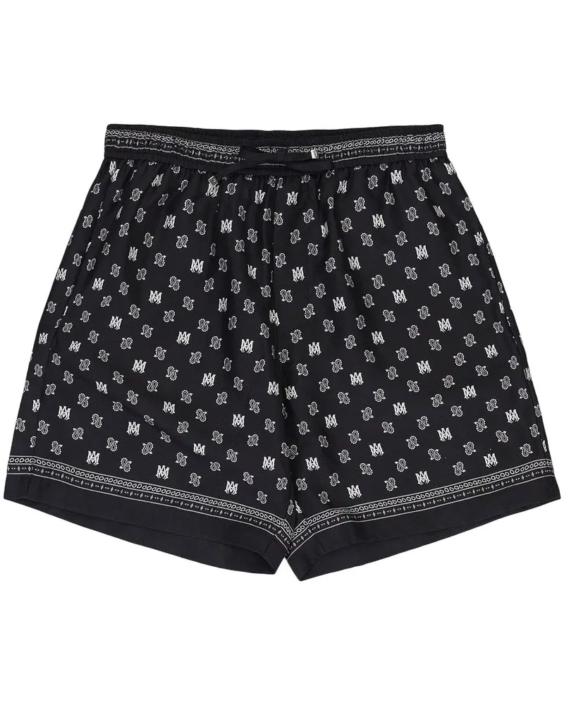 Amiri Shorts mit Monogramm-Print Schwarz