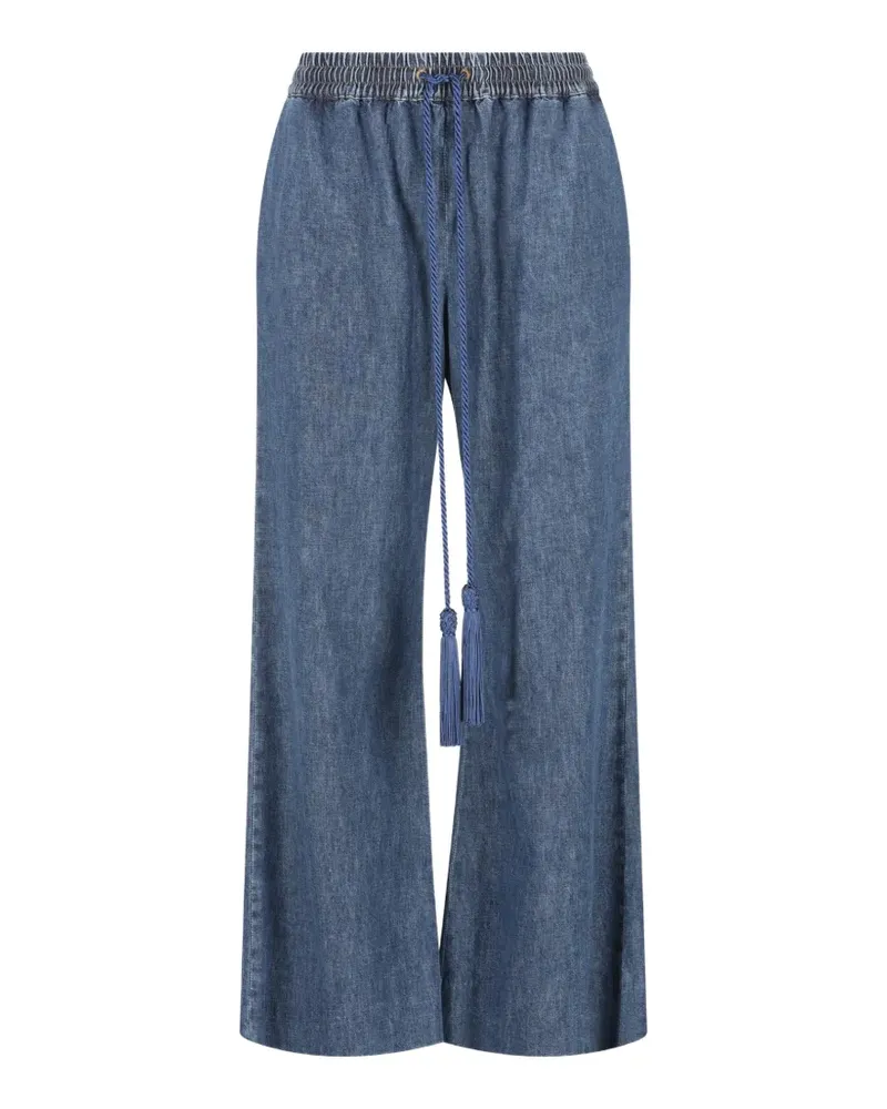 Valentino Garavani Wide-Leg-Jeans mit Quasten - Blau Blau