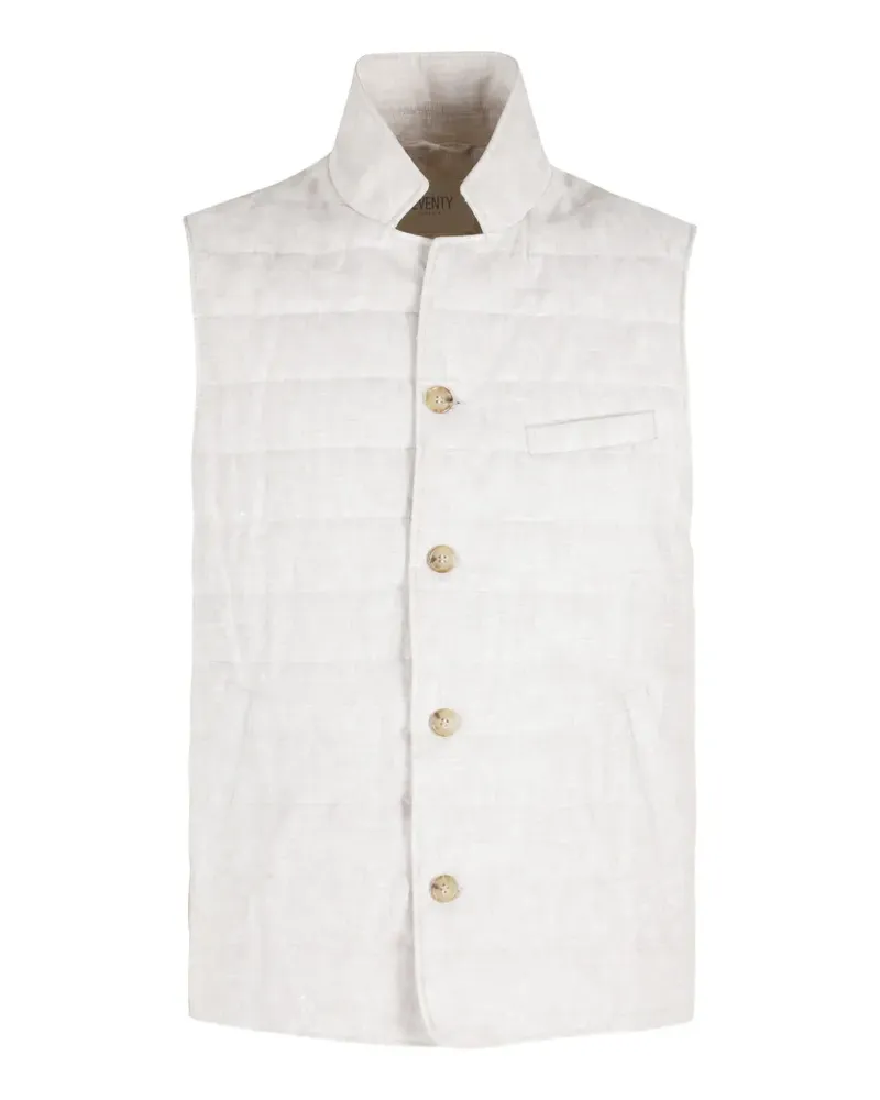 Seventy quilted button vest - Nude Nude