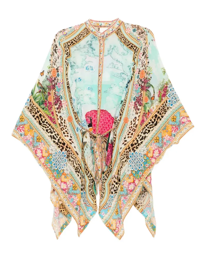 Camilla button scarf blouse - Blau Blau