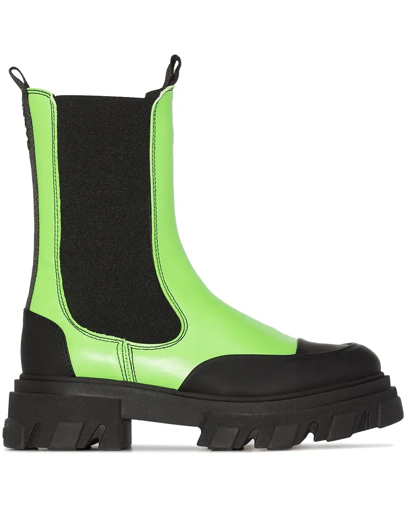 Ganni Stiefeletten mit dicker Sohle - Grün Grün