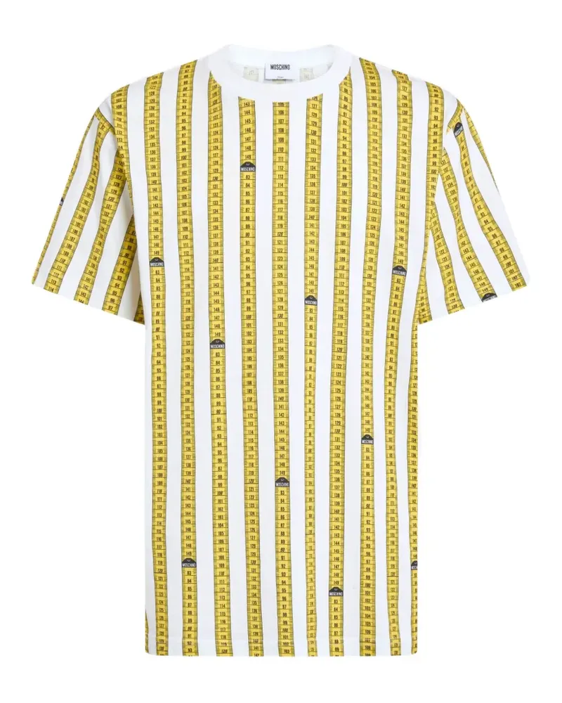 Moschino T-Shirt mit Maßband-Print - Weiß Weiß