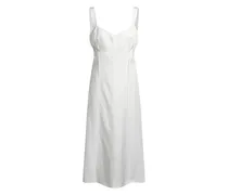 Midikleid mit V-Ausschnitt - Weiß