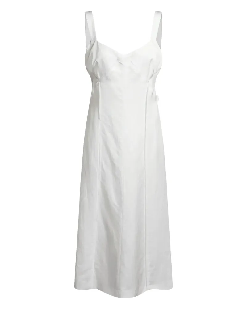 HUGO BOSS Midikleid mit V-Ausschnitt - Weiß Weiß