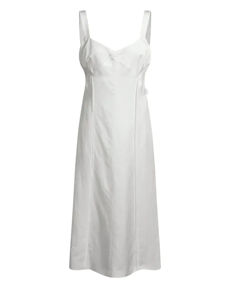 HUGO BOSS Midikleid mit V-Ausschnitt - Weiß Weiß