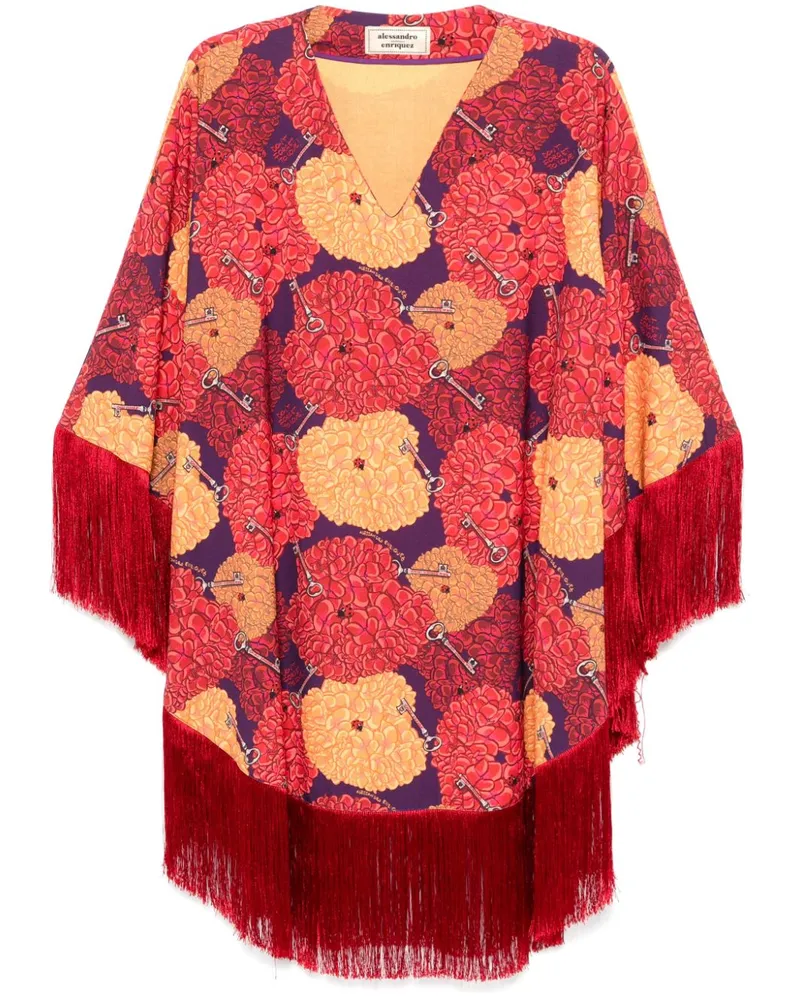 Alessandro Enriquez Minikleid mit Blumen-Print - Gelb Gelb