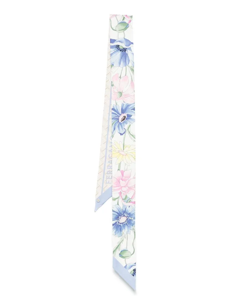 Ferragamo Schal mit Bouquet-Print - Nude Nude