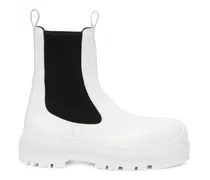 Jil Sander Chelsea-Boots mit runder Kappe Weiß