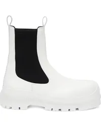 Jil Sander Chelsea-Boots mit runder Kappe Weiß