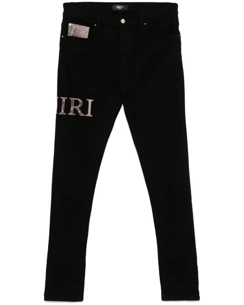 Amiri Snake Logo Jeans - Schwarz Schwarz