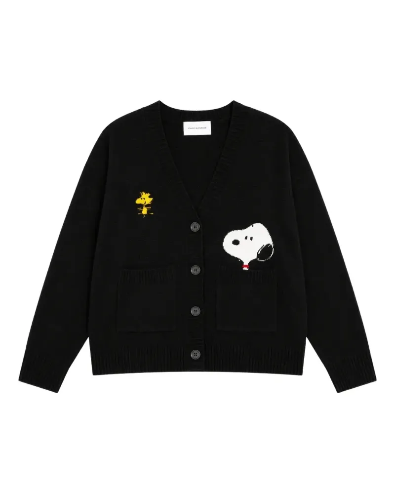 Chinti & Parker Snoopy Peek Cardigan mit Tasche - Blau Blau