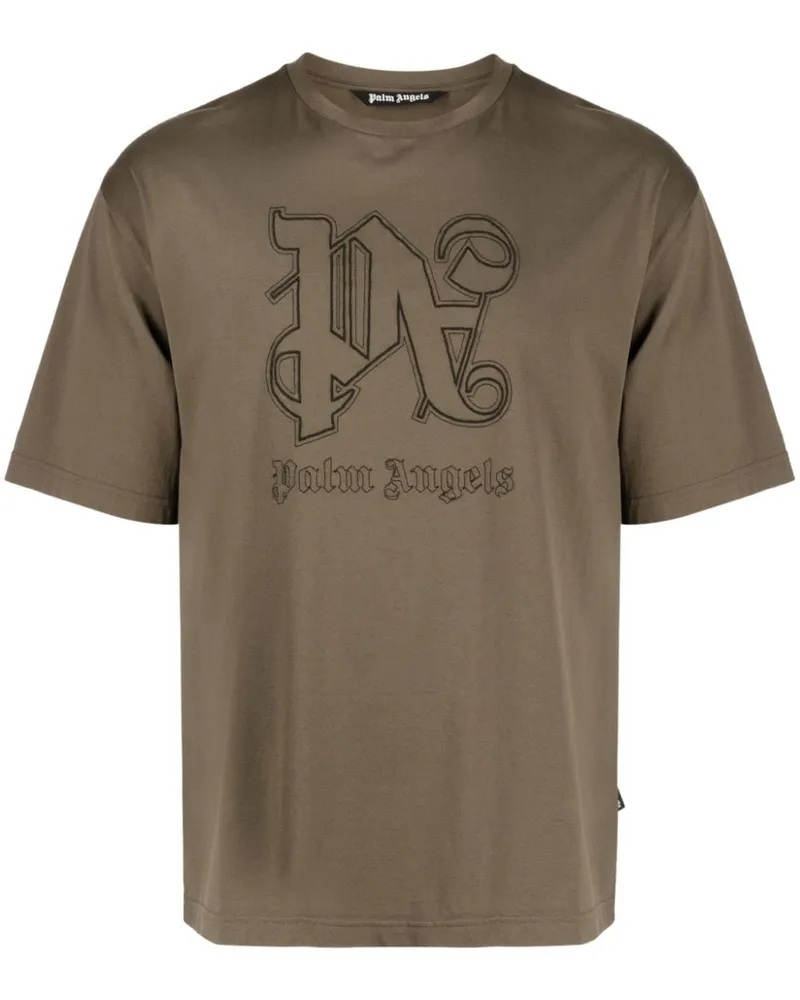 Palm Angels T-Shirt mit Logo-Print - Braun Braun
