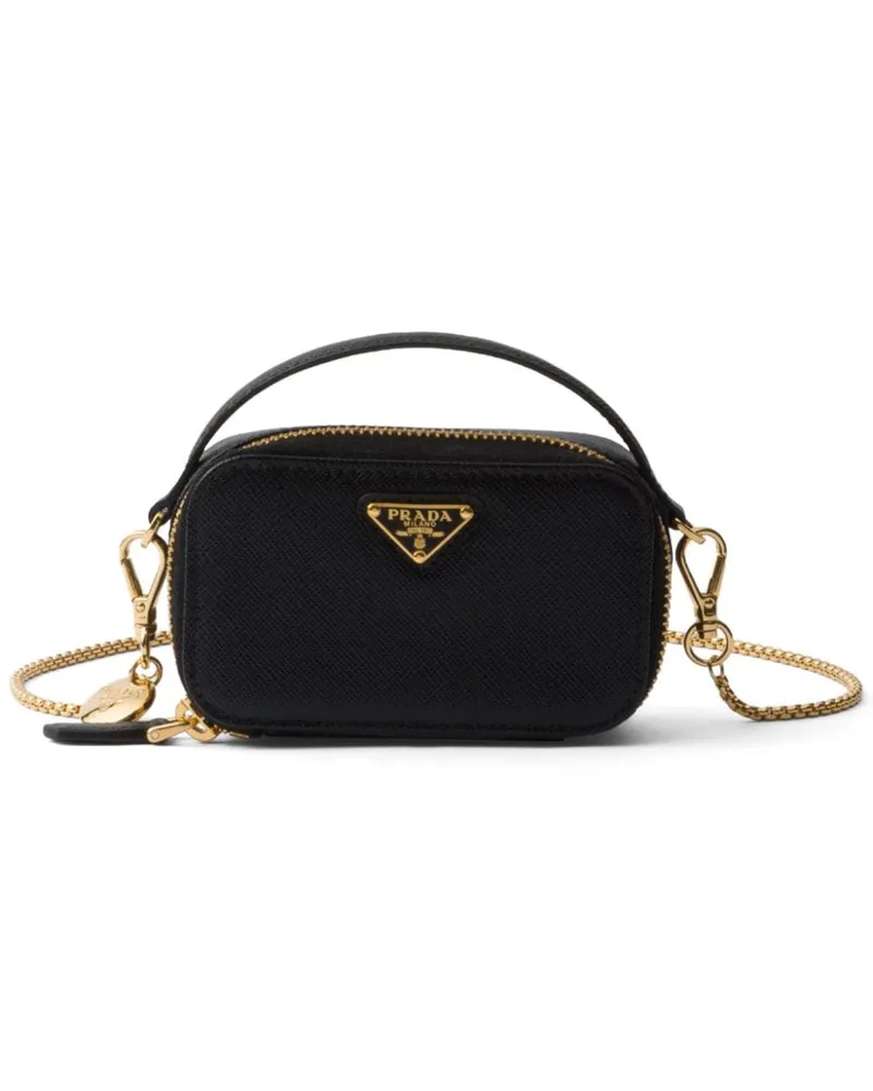 Prada Saffiano Mini-Tasche - Schwarz Schwarz