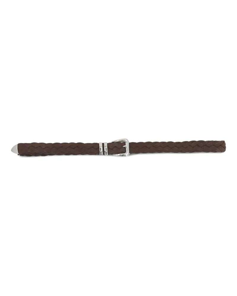 Brunello Cucinelli Wildledergürtel mit Webmuster - Braun Braun