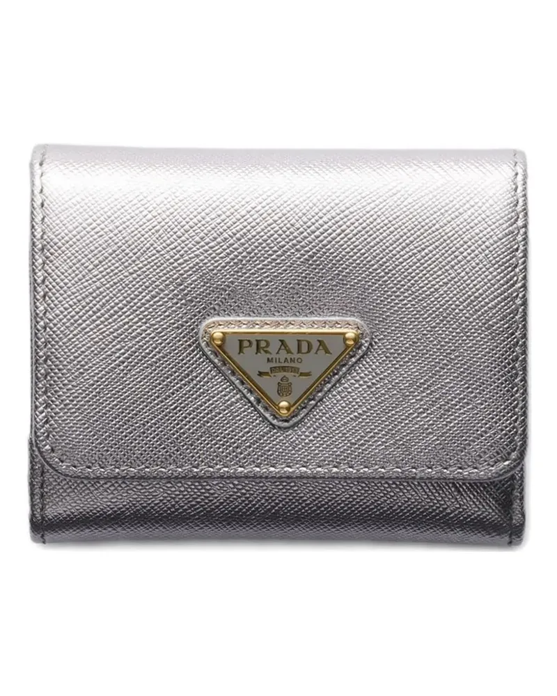 Prada small leather wallet - Silber Silber