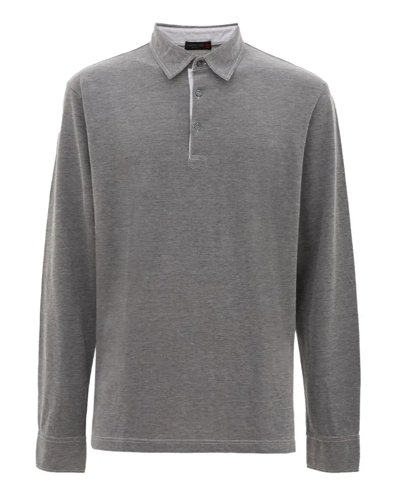 Corneliani Langärmeliges Poloshirt - Grau Grau